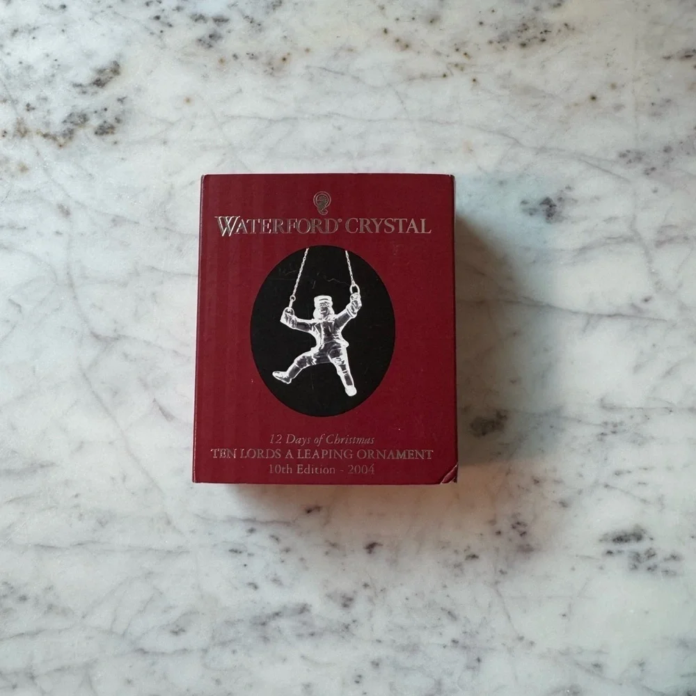 Waterford Crystal Ten Lords Leaping VTG 12 Days Of Christmas Ornament - 2004